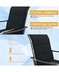 gaomon 2 Piece Outdoor Swivel Bar Chairs, Patio High Stools, All Weather Back and Armrest Rotating BarChair