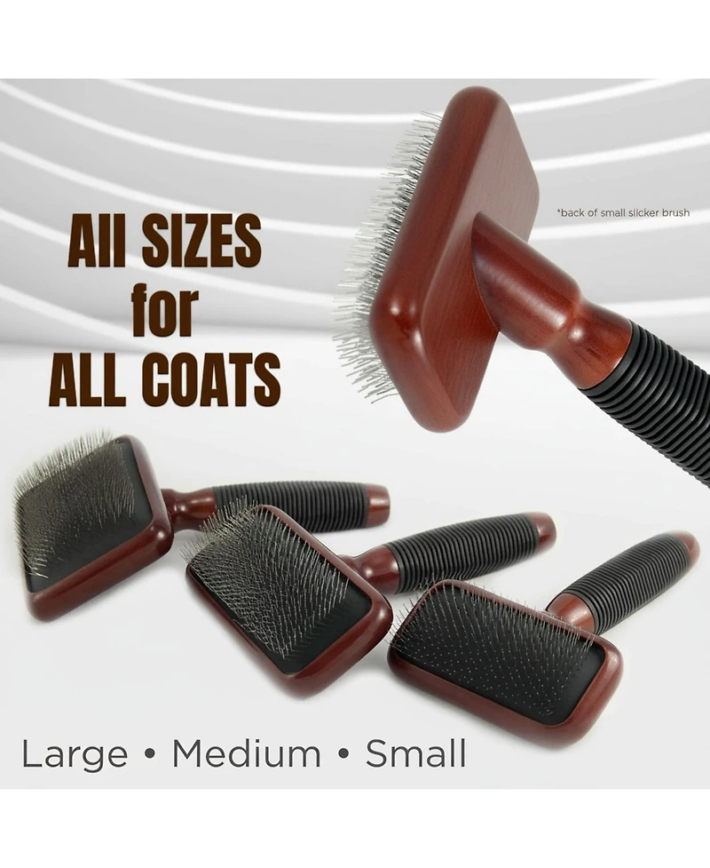 Aronkl Slicker Brush for Dogs Professional Grooming Undercoat Removal Long Short Hair Stainless Steel Pins Maplewood Handle