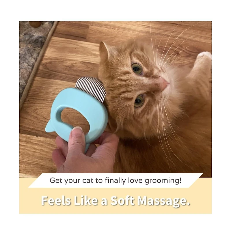 Aronkl Pet Hair Removal Massaging Shell Comb Deshedding Brush Dematting Tool for Cats Dogs Bunnies