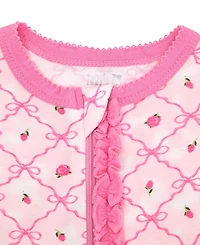 Max & Olivia Baby Girls' Long-Sleeve Footed Coverall and Headband, 2-Piece Set