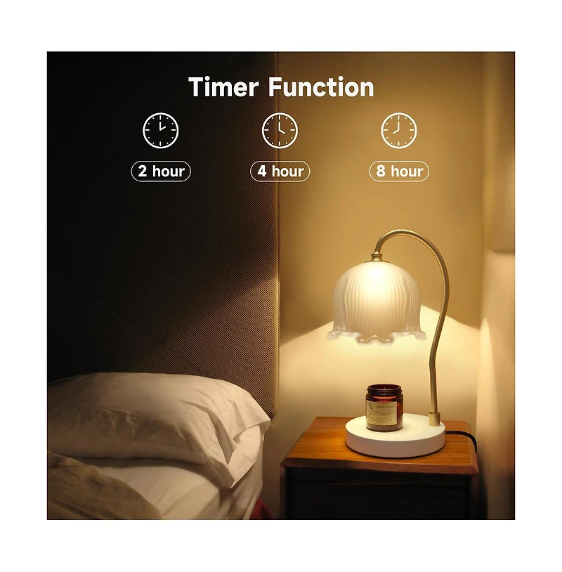 Artudatech Dimmable Candle Warmer Lamp with Timer and 2 Bulbs for Home Decor