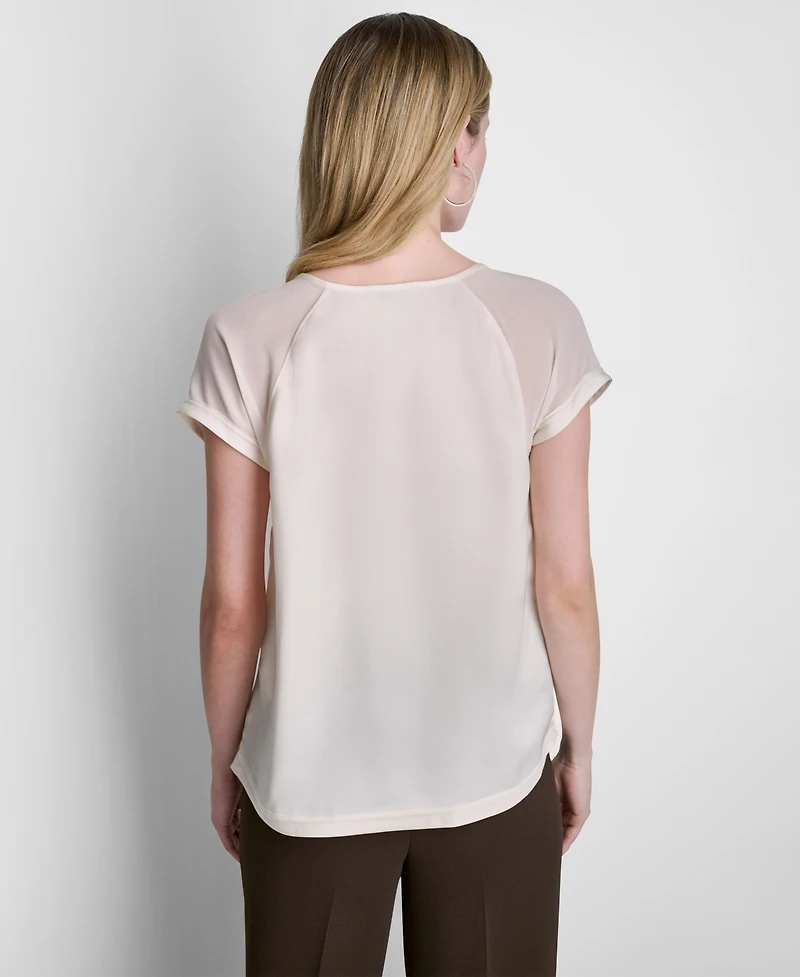 Dkny Women's Short-Sleeve Crew Neck Blouse