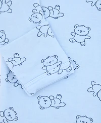 Max & Olivia Baby Boys' Bear Long-Sleeve Gown and Hat, 2-Piece Set