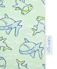 Max & Olivia Boys' 12M-5T Shark Print Crewneck Top and Pants Sleep Play, 3-Piece Set