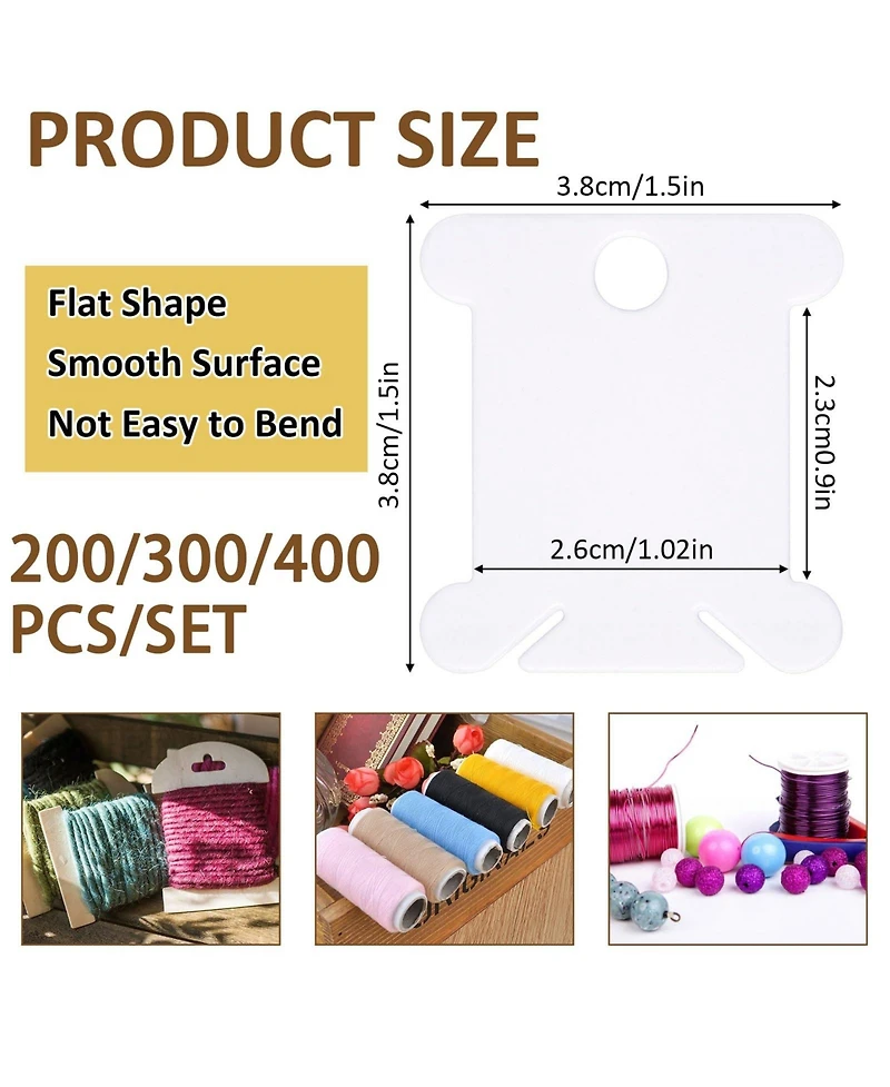 Gnuadz 200pcs Embroidery Floss Bobbins Plastic Organizer Sewing Machine Bobbin Thread Holder Storage Needlework Supplies