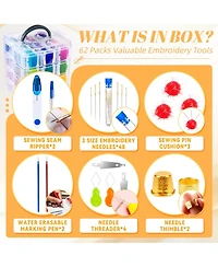 Gnuadz 262Pack Embroidery Thread Floss Kit Cross Sewing Storage Box Tools 4-tier