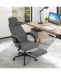 Slickblue Chenille Reclining Office Chair Upholstered Desk Chair