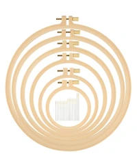Gnuadz Burlywood Embroidery Hoops Plastic Round Cross Stitch Craft Sewing Frames 6 Sizes 3.6-10.7 Inch 16pcs