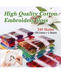 Gnuadz 240 skeins Embroidery Floss Egyptian Cotton Cross Threads Friendship Bracelets String 120 colors