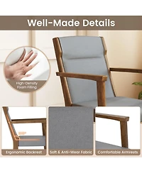 Gouun High-Back Wooden Accent Chairs Set of 2 with Padded Cushions