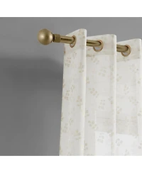 Dainty Home Clarrissa Leaf Designed Linen Textured Metallic Light Filtering Window Curtain Panels with Grommets, 2-Pack