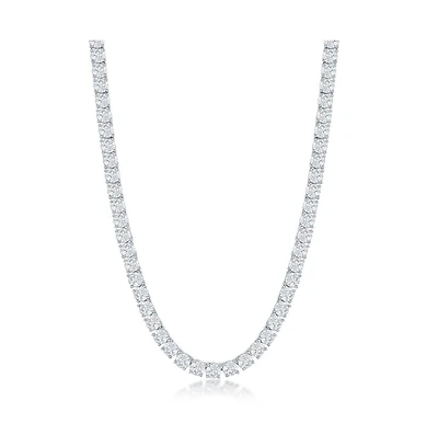 Metallo Stainless Steel, Round Cz Tennis Necklace