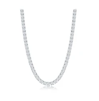 Metallo Stainless Steel, Round Cz Tennis Necklace