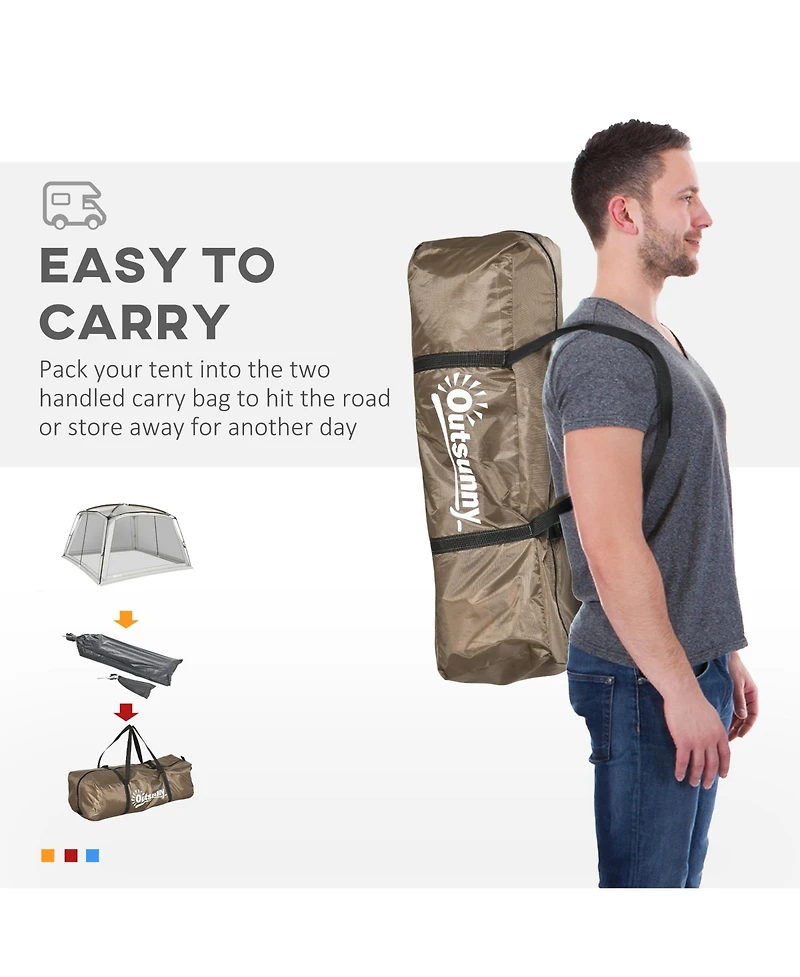 Outsunny Screen Tent, 12' x 12' Screen House Room with UV50+ Protection