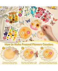 Gnuadz 235 Pcs Pressed Dried Flowers Bulk Dry Molds Candles Diy Art Making Tweezers Butterfly Stickers Set