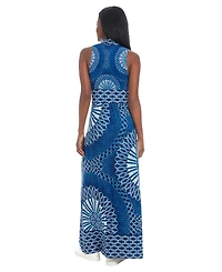 London Times Petite Sleeveless V-Neck Maxi Dress