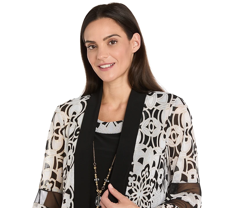 R & M Richards Petite Scoop Neck Dress and Bell Sleeve Jacket, 2-Piece Set