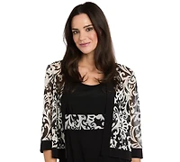 R & M Richards Petite 3/4-Length Sleeve Jacket and Scoop Neck Dress, 2-Piece Set