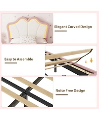 gaomon Set of 2 Twin Size Velvet Storage Beds with Led Ambiance – Upholstered Platform Bed Frame with Pull-Out Drawer