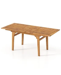 Gouun Expandable Acacia Wood Patio Dining Table for 6-8