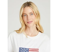 Driftwood Women's Usa Flag Embroidered Short-Sleeve T-Shirt