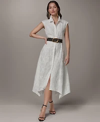 Donna Karan New York Petite Sleeveless Embroidered Midi Dress