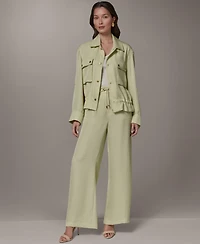 Donna Karan New York Petite Ripple Wide-Leg Pants