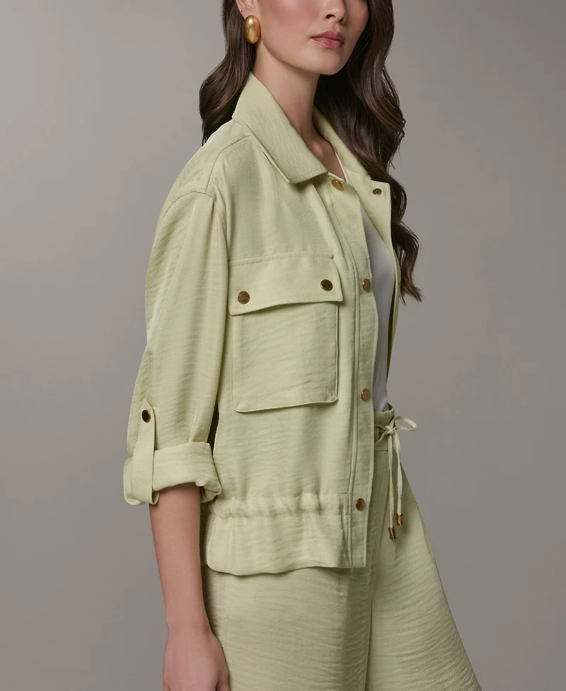 Donna Karan New York Petite Relaxed-Fit Collared Jacket