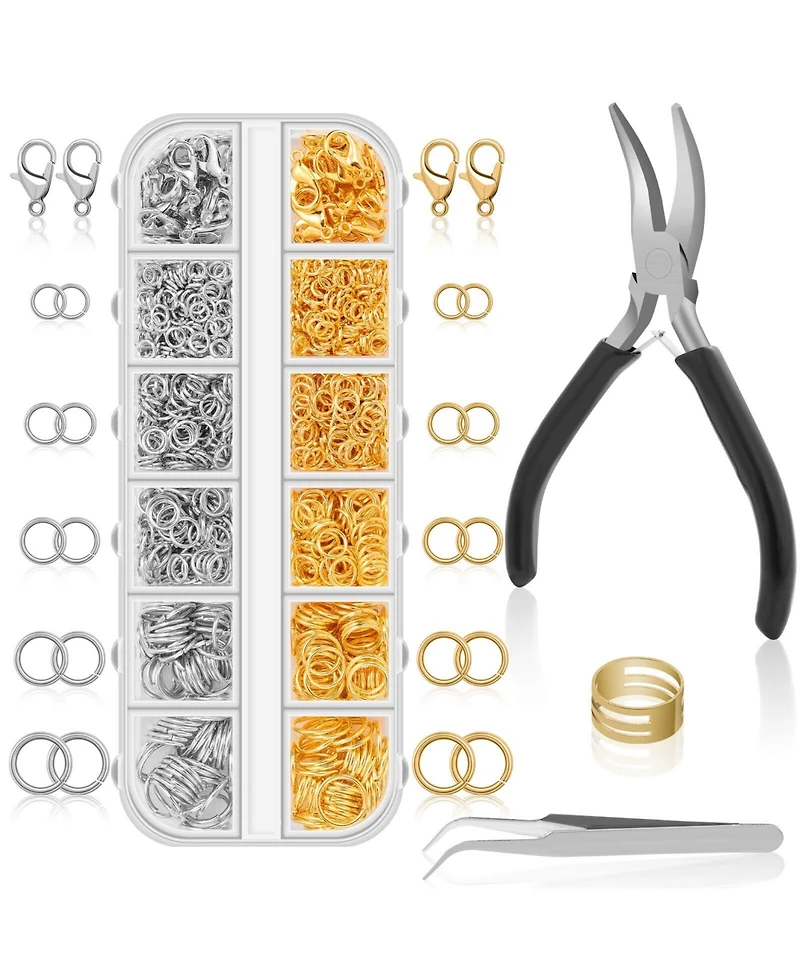Gnuadz Jump Rings Jewelry Making Necklace Repair Pliers Open Ring Gold Silver