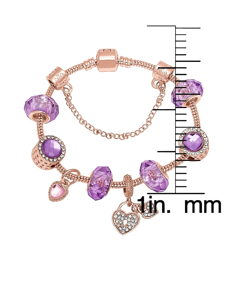 Macy's Floral Crystal Stone Charm Bracelet