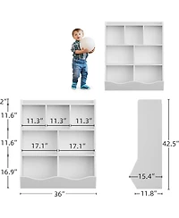 gaomon Set of 2 Toy Storage Cabinets, 3-Tier Kids Bookshelf with Multi Shelf Cubby for Bedroom, Playroom, Kindergarten