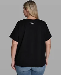 Karl Lagerfeld Paris Plus Crewneck Graphic T-Shirt