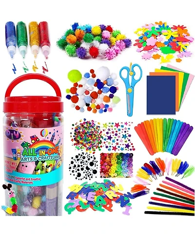 Gnuadz Kids St Patricks Day Craft Kit Glitter Glue Pipe Cleaners Pom Poms Diy School Toys Birthday Gifts Jar Set