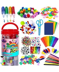 Gnuadz Kids St Patricks Day Craft Kit Glitter Glue Pipe Cleaners Pom Poms Diy School Toys Birthday Gifts Jar Set