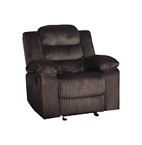 New Classic Furniture Willow Wood and Fabric Glider Recliner