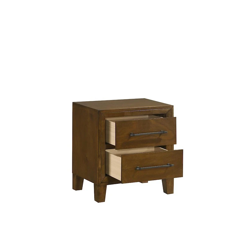 New Classic Furniture Ballard Wood 2-Drawer Nightstand in Walnut