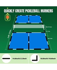 Hikeen Court Lines Marker Kit Anti-Slip and Wind-Resistant Throw Down Markers 28pcsr 84pcs, Pickleball Net Court for Outdoor Indoor Court