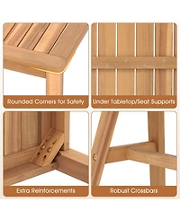 Gouun Acacia Wood Bench for Porch and Patio