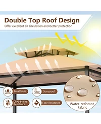 sumyeg 6.5 x 4 x 8 Feet Grill Gazebo Set with Bar Table and 2 Bar Stools