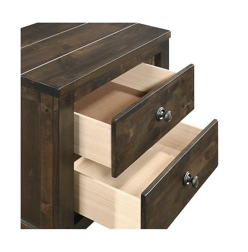 New Classic Furniture Furniture Ridge Solid Wood Bedroom Nightstand in Rustic