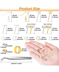 Gnuadz 2000Pcs Earring Making Kit Hooks Findings Posts Backs Pins Jump Rings