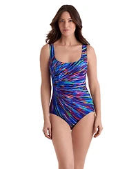 Longitude by Mimi Flamingo Women's Zenon Panel Scoopneck Tank One Piece Swimsuit