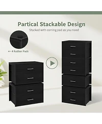 Yigii Stackable Storage Drawers Closet Organizers Fabric 2 Drawer Dresser Bedroom Packs Modern