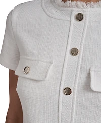 Tommy Hilfiger Women's Short Sleeve Hopsack Fit and Flare Shirtdress