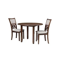 New Classic Furniture Gia 3-Piece 42" Wood Round Dining Set with 2 Chairs in Cherry