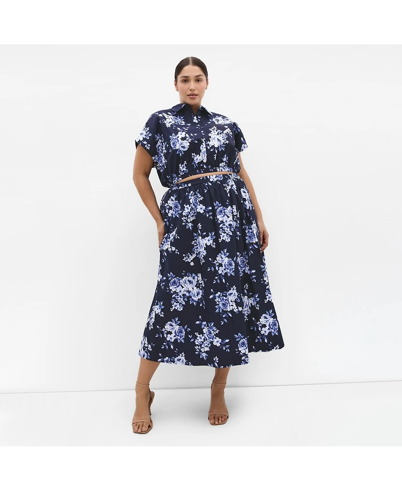 City Chic Women's Vacay Floral Print Shirt