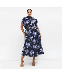 City Chic Women's Vacay Floral Print Shirt