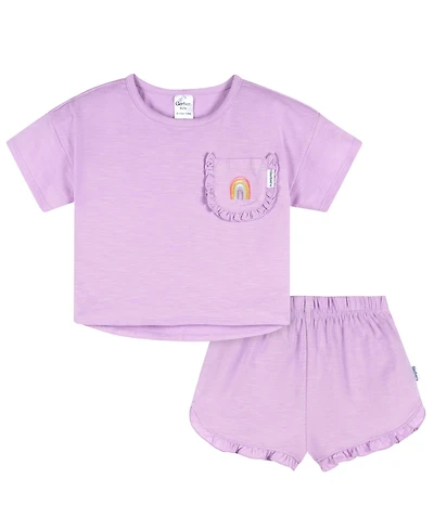 Gerber Baby Girls 2-Piece Pocket Tee and Shorts Set