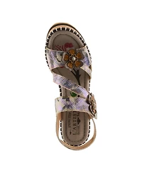 L`Artiste Women's Escapartist Artistic Sandal with Supportive Block Heel Comfort