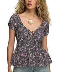 Lucky Brand Women's Printed Short-Sleeve Top